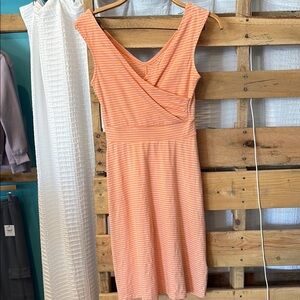 Patagonia Striped Orange Sleeveless Dress